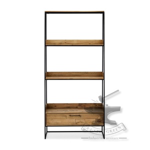 <b>Vintage</b> French Iron & Wood Bookshelf Versatile Home Furniture for Office Dining Kitchen & Warehouse Panel Style - Product Image 5