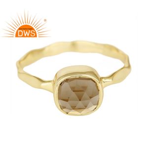 แหวนพลอยบุษราคัมแบบมีควันรูปเบาะ,แหวนเพชรชุบทองดีไซน์เนอร์แหวนตอกเพชรพลอยค้าส่ง - Product Image 1