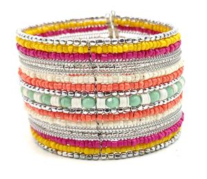 Brazalete con apertura Vintage bohemio para mujer, pulsera de cuentas de semilla hecha a mano, accesorios de moda de la India - Product Image 4