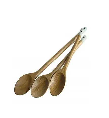 異なるサイズのスープスプーンを調理または提供するための多目的水安全キッチンレードルのための短い木製の丸いスプーン