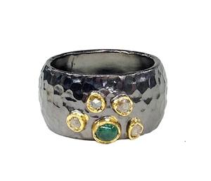 Anillo de Plata de Ley 925 con gemas de Rubí, joyería de moda Unisex, oro oxidado, diamante, Esmeralda, GEMA, único - Product Image 2