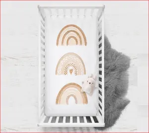 OEM último diseño impermeable bebé muselina cuna sábana impresa personalizada sábana bajera conjunto de fabricantes indios - Product Image 1