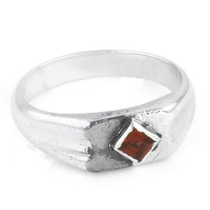 Anillo de Plata de Ley 925 sólido facetado con corte de cojín de Zirconia cúbica roja brillante, anillos circulares fabulosos, regalo de joyería - Product Image 2
