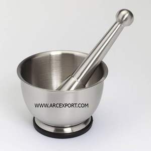 Mortero de mortero, utensilios de cocina, herramientas de lujo hechas de acero inoxidable, espejo de forma redonda, mortero y Maja pulidos, precio barato - Product Image 2