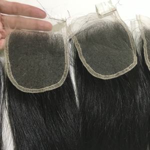 Lace Closure lisse non traité et 100% naturelle, cheveux vierges crus et lisses, haute qualité, 4x4, Hd, sans perte, ne s'emmêlent pas - Product Image 4