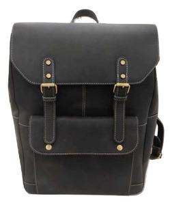 Mochila con forro de poliéster de cuero negro genuino unisex RFID Candy Logo portátil bolsa de viaje escolar hombro transporte - Product Image 1