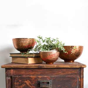 Vente en gros conception de bols de service de fruits en métal plaqué cuivre fabricants pour bols d'ustensiles de cuisine - Product Image 1