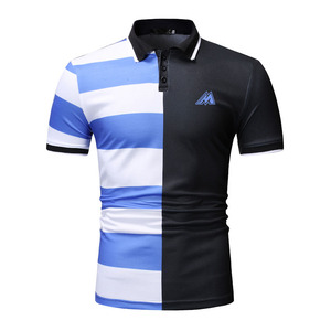 T-shirt polo à manches courtes pour hommes, vêtements de golf décontractés à rayures, col polo, chemise de golf pour hommes, nouveauté 2024 - Product Image 1