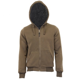 Sweat-shirt à capuche zippé en molleton de coton pour homme, sans doublure, avec broderie patchwork, logo frontal, couleur contrastante, vêtement de sport coupe-vent - Product Image 1