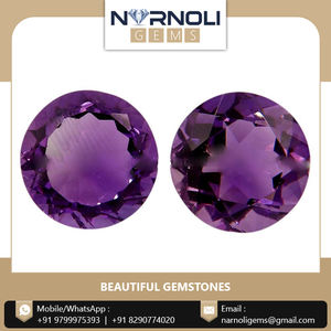 Pierres précieuses à facettes en améthyste, forme ronde et brillante, 100% naturelle, excellente qualité - Product Image 4