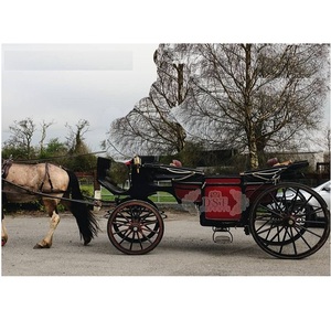 Carruaje de caballos Victoriano de estilo abierto Carruaje de caballos de estilo victoriano Carruaje de caballos victoriano negro - Product Image 1