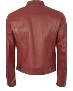 Chaqueta de cuero rojo personalizada para hombre, chaqueta de piel de oveja Real, hecha a medida, en Pakistán - Product Image 3
