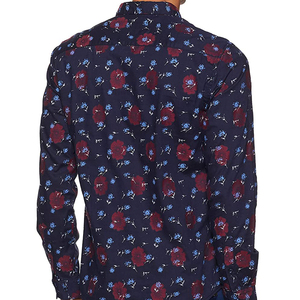 Chemise à carreaux et col montant pour hommes, tenue décontractée, à manches longues, nouvelle mode été - Product Image 2