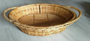 Bandeja DE SERVICIO DE CAÑA redonda de diseño, material natural en varios tamaños para uso doméstico y hotelero - Product Image 5