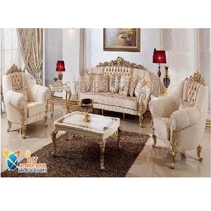 Conjunto de sofás modernos y cómodos de madera de teca para el hogar, juego de sofás de lujo de estilo barroco para sala de estar - Product Image 1