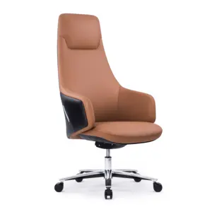 Luxus-Drehstuhl aus PU-Leder mit hoher Rückenlehne für Firmen möbel