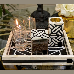 Quemador de incienso con incrustaciones de hueso, caja y juego de bandeja para decoración del hogar, árabe, Mubkhar, Bakhoor, Axiom, acentos para el hogar - Product Image 2