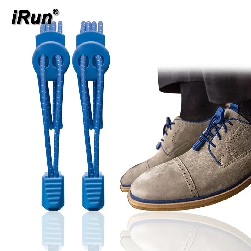 iRun Reflective Elastic Shoelaces Lock Laces No Tie Dress Shoe Laces for Men/Women Silicone Formal Leather Shoes