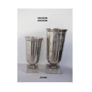 Jarrón de Flores Moderno de Aluminio Fundido con Acabado de Níquel Rugoso, Decoración de Mesa con Bordes Rústicos, Jarrón Metálico para Decoración del Hogar - Product Image 3