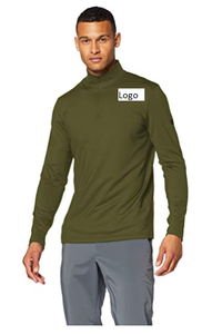 Men's Light Weight 14 Zip T-<b>Shirt</b>-<b>100</b>% <b>Polyester</b> Machine Wash Zipper closure wicks sweat & dries really fast from Bangladesh - Product Image 2