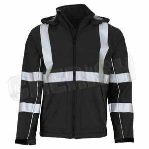 การถ่ายเทความร้อนแถบสะท้อนแสง2กระเป๋าแผงสีดำและ Cuffs เพื่อซ่อนแจ็คเก็ตความปลอดภัยสกปรก - Product Image 2