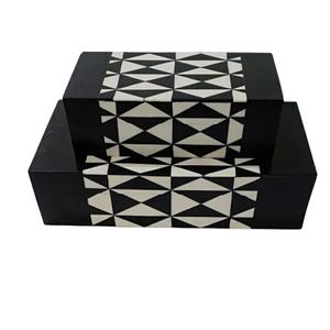 Caja decorativa hecha a mano con incrustaciones de hueso - Product Image 1