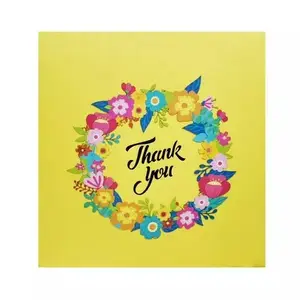 Handmade Wholesale Paper Thank You Flowers Pop Up Card Flowers Greeting Paper Made In Vietnam
