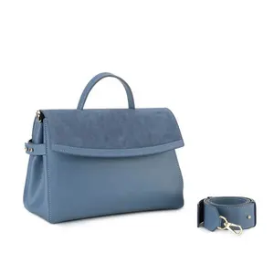 OEM ODM elegante gamuza azul de gama alta señoras bolsas de mano de Diseño de Moda de cuero PU bolsos cruzados logotipo personalizado bolsos de lujo de las mujeres