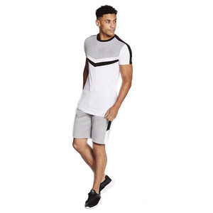 Camiseta unisex de rayas laterales personalizadas de último diseño para hombre y fabricación de conjuntos cortos - Product Image 3