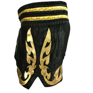 Muay thai-pantalón corto de seda satinada para hombre y mujer - Product Image 3