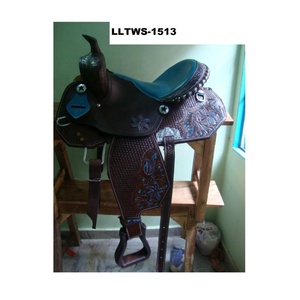 Selle Western en cuir véritable de qualité supérieure, teintée au tambour, marque LLT, marron, de 10 à 18 pouces, haute qualité - Product Image 6