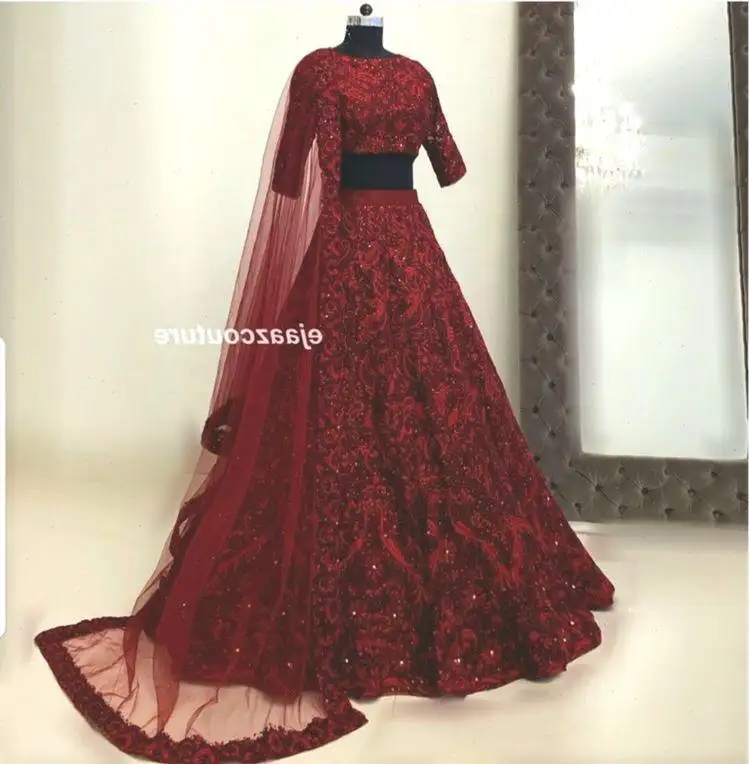 숙녀 파티를위한 무거운 작업과 Lehenga Choli 인도 스타일의 새로운 최신 디자인 하이 퀄리티 Lehenga Choli 웨딩 Choli