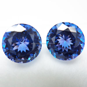 Corte Redondo 4x4mm Azul Tanzanita Corte Suelto Piedras Preciosas Corte Brillante 100% Natural Certificado Fabricante Indio de Piedras Preciosas a Granel - Product Image 3