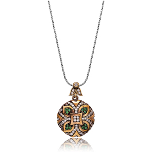 Authentic Silver Round Shape <b>Pendant</b> in Wholesale Turkish 925 Sterling Silver Jewelry -For Women - Product Image 1