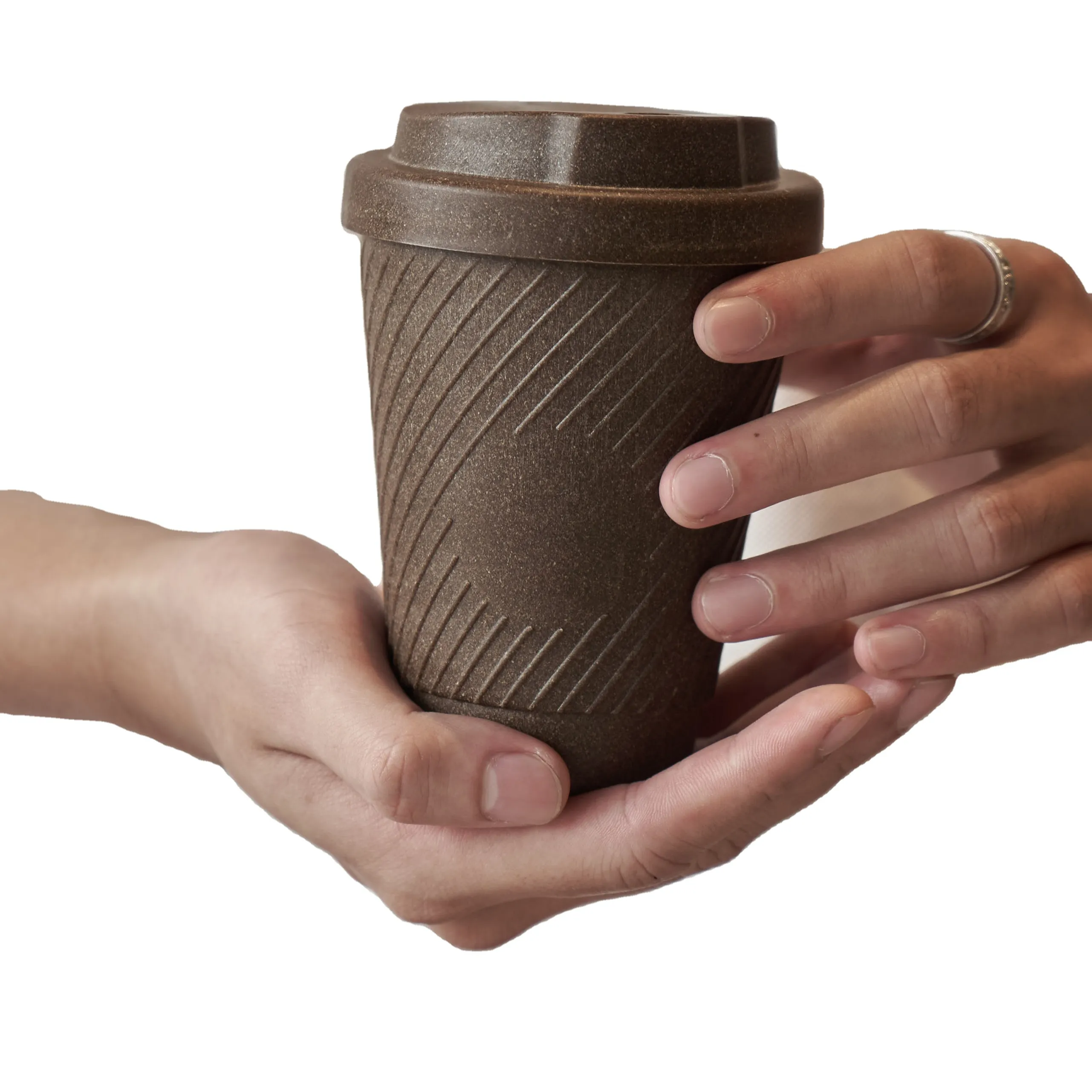 AirX-tazas de café reutilizables, de alta calidad, respetuosas con el medio ambiente, hechas de café molido, con logotipo
