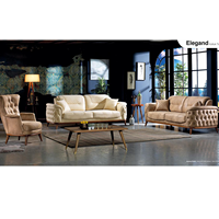 Ensemble de canapés Chesterfield élégants et modernes en tissu, sans taxes, avec cadre en bois massif capitonné, pour salon, appartement, école, entrepôt