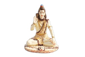 Statue de Shiva en polyrésine blanche faite à la main par Nirmala Handicraft - Décoration d'intérieur pour temple ou table - Product Image 2
