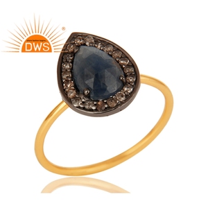 14พันทอง925เงินที่ทำด้วยมือค๊อกเทลแหวนเครื่องประดับผู้ผลิตสวยไพลินปูเพชรแหวนผู้ค้าส่งเครื่องประดับ - Product Image 2