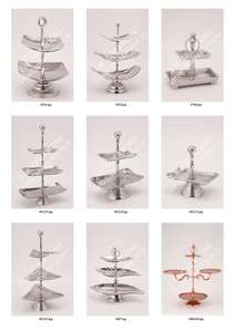 แท่นวางโชว์คุกกี้คัพเค้กตกแต่งโลหะนิกเกิล1ชั้นสำหรับงานแต่งงานและงานครบรอบ - Product Image 2