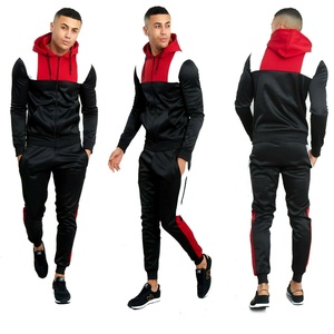 ชุดวอร์มสำหรับผู้ชายชุดออกกำลังกายแขนยาวผ้าคอตตอนสำหรับฤดูหนาวชุดออกกำลังกายแบบกำหนดเองสีต่างกันแบบกำหนดเอง - Product Image 2