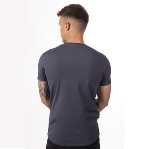 T-shirt à col rond gris t-shirts hommes été mode couleur unie col rond décontracté solide T-Shirt à manches courtes T-Shirt - Product Image 3