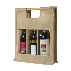 Sac à vin en Jute naturel, 20 pièces, tissu imprimé, haute qualité, Logo, à bas prix - Product Image 5