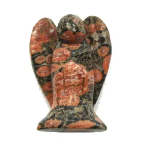crystal angel leopard jasper Carving crystal 2 to 2.5 inches stone healing gemstones bulk angel figurine for home decoration
