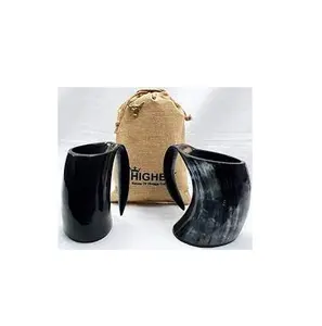 Beste schwarze natürliche Horn becher Farbe Viking Cup Trink horn Krug Authentic Medieval Inspired Beer Mug zu verkaufen