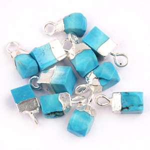 Vente en gros naturel non coupé herkimer diamant pendentif pierre précieuse connecteur plaqué argent minuscule délicat fait à la main charmes de bricolage - Product Image 5