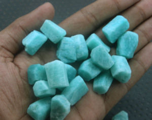 อัญมณีคริสตัล Amazonite ธรรมชาติขนาด18-20มม. คุณภาพยอดเยี่ยมทำเครื่องประดับหลวมๆ10ชิ้น - Product Image 3