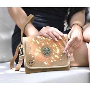 LW Sac à bandoulière en cuir personnalisé Style bohème vintage Mode décontractée avec poignée unique Franges portables élégantes à rabat en pierre - Product Image 2