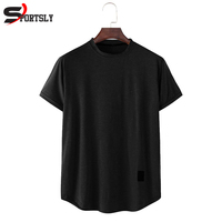 T-shirt décontracté à col rond pour homme Sportsly International 100% coton, logo personnalisé imprimé en sérigraphie, 220g, respirant