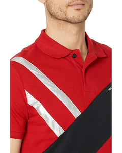 Polo rojo personalizado camiseta patrón ligero poliéster LICRA mezcla elástico transpirable impreso Hombre Golf Polo camisa para hombres - Product Image 3