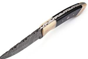 Couteau skinner en acier damas fait à la main personnalisé couteau de chasse à lame fixe avec support OEM ZR1511 - Product Image 3